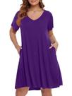 Vestido BELAROI Camiseta de verão com decote em V e manga curta para mulheres