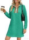 Vestido BLENCOT Spring para mulheres com moletom de manga comprida verde L