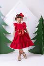 Vestido Blogueirinha Natali Vermelho para Natal - Tecido 100% Poliéster Vestido Blogueirinha Natali Vermelho para Natal - Tecido 100% Poliéster