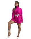 Vestido/Blusa manga morcego gola alta tricoline
