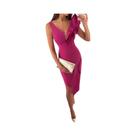 Vestido Bodycon Feminino Sexy Com Decote V Sem Mangas, Elegante Para O Verão, Com Efeito Levanta