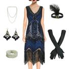 Vestido BONGZUO Flapper Vintage Lace Gatsby Cocktail dos anos 1920