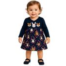 Vestido Bordado Interior Flanelado Infantil Menina Kyly