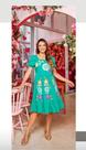 Vestido bordado verde pp