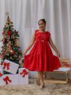 Vestido Bordado Vermelho Lorena