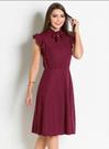Vestido Bordô com Gola Laço Moda Evangélica - Tamanho P Vestido Bordô com Gola Laço Moda Evangélica - Tamanho P
