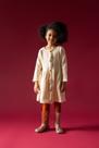 Vestido Botão Waffle Off White de 9 a 10 anos