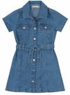 Vestido Botões Frontais Em Jeans Com Elastano Carinhoso 16