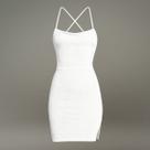 Vestido Branco de Veludo Festas Elegante Curto com Abertura Forrado Cor:BrancoTamanho:M