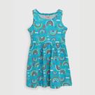 Vestido Brandili Infantil Regata Arco Iris Azul Céu