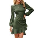 Vestido Byinns 2024, suéter de malha Bodycon, mini babado, bainha feminina
