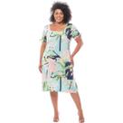 Vestido C/ Ajuste na Manga e Bolso Viscolycra