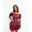 Vestido Caipira Feminino Xadrez Luxo Evento Escolar São João