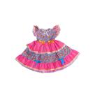Vestido Caipira festa Junina Infantil com Laços Papilloo