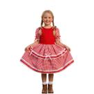 Vestido Caipira Infantil Xadrez Vermelho com Laços e Renda