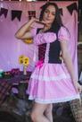 Vestido caipira Sofia rosa xadrez luxo