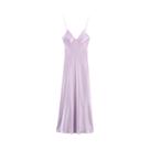 Vestido Cami Sexy De Cetim Sem Alças E Sem Mangas Para Mulheres, Ajuste Slim Com Zíper Para