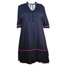 Vestido Camila Savannah Plus Size Preto Babado Vestido Camila Savannah Plus Size Preto Babado