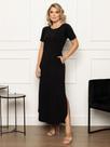 Vestido Camiseta Maxi Longo Com Fendas Ref.15538