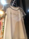 Vestido camisetão branco com manga cinza tamanho G Vestido camisetão branco com manga cinza tamanho G
