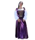 Vestido camponesa medieval na cor roxo luxo