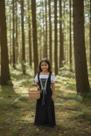 Vestido Camponesa medieval preto com blusinha ciganinha