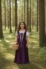 Vestido Camponesa medieval roxo marinho com blusinha ciganinha