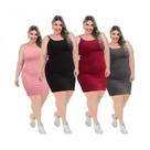 vestido canelado alça plus sizo-tamanho unico