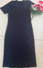 vestido canelado básico preto tamanho g