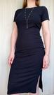 Vestido Canelado com Fenda