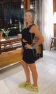 Vestido Canelado Elastano com Abertura Frontal - M