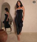 Vestido canelado longo Vestido canelado longo