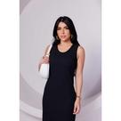 Vestido Canelado Midi Básico Modelador Vestido tubinho