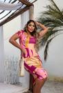 vestido canelado premium longo estampado vestindo até o 42 super espojado