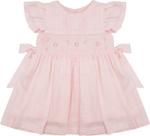 Vestido casinha abelha linho rosa