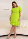 Vestido Casual Cor Verde com Detalhes em Babado no Comprimento e nas Mangas Detalhes em Elaste Vestido Casual Cor Verde com Detalhes em Babado no Comprimento e nas Mangas Detalhes em Elaste