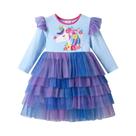 Vestido Casual De Festa Para Meninas Com Estampa De Unicórnio Floral, Combinação De Cores Para Uso