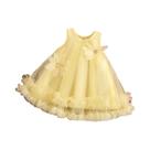 Vestido Casual De Verão Para Bebê Menina Com Babados Florais Sem Mangas, Design Fofo E Cor Sólida