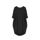 Vestido Casual De Verão plus Size Para Mulheres, Manga Longa Solta, Sólido, Multicolorido, Decote