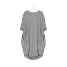 Vestido Casual De Verão plus Size Para Mulheres, Manga Longa Solta, Sólido, Multicolorido, Decote
