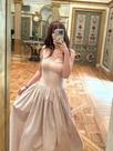 Vestido Casual De Verão Vintage Para Mulheres, Sem Mangas, Decote Quadrado, Vestido Longo Para