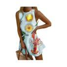 Vestido Casual Elegante Sem Mangas Com Estampa Floral Para Mulheres, Moda Y2K, Estilo Sexy Para