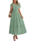 Vestido casual feminino BTFBM, verão 2025, decote em V com bolsos