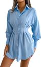 Vestido casual feminino, folgado, liso, manga curta, outono