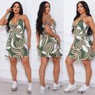 Vestido Casual Moda Verão Curto Alcinha estampado