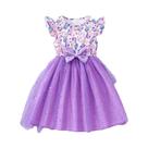 Vestido Casual Para Meninas 2024 Com Manga Curta E Estampa De Unicórnio E Borboleta Para 3-7 Anos