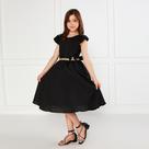 Vestido Casual Preto Infantil Crepe Básico Festa 15 Anos