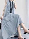 Vestido Casual Sem Mangas Em Camadas De Cor Sólida plus Size Para Primavera E Verão Para Mulheres