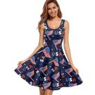 Vestido casual ZWPINITUP com estampa de bandeira americana para mulheres no verão