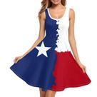 Vestido casual ZWPINITUP Texas Flag feminino sem mangas evasê Vestido casual ZWPINITUP Texas Flag feminino sem mangas evasê